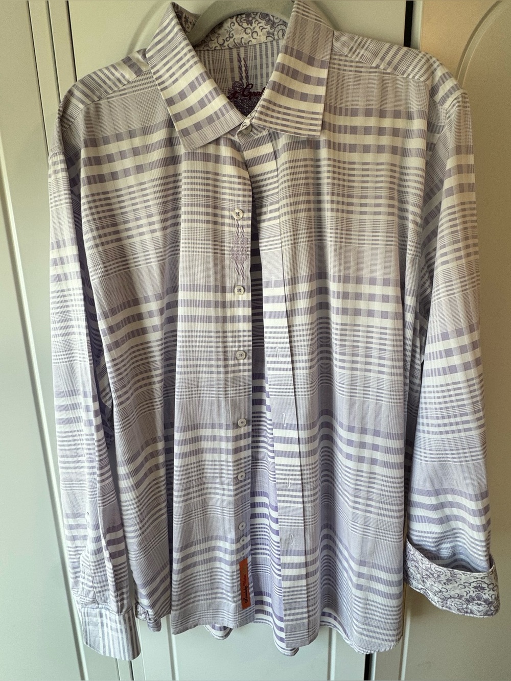 Robert Graham Men's Plaid Dress Shirt - Lavender
